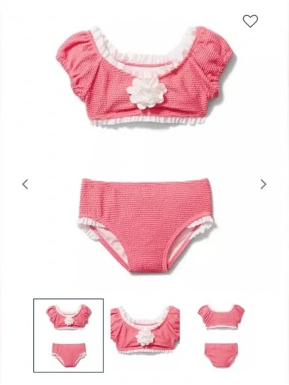 Janie‎ and Jack Pink Ruffle Two-Piece Swim Set with White Flower